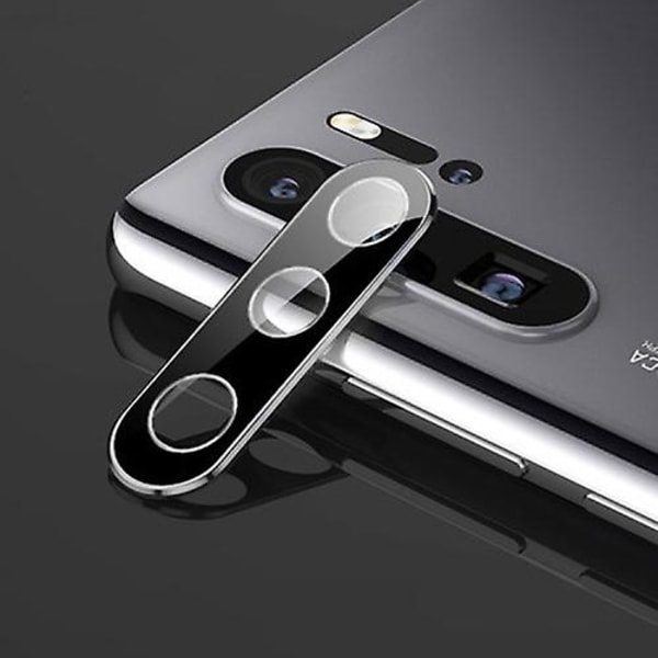 Titaniumbaserad metallkameraskydd i härdat glas för Huawei P30 Pro (svart)