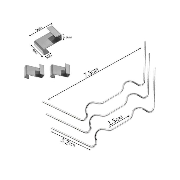 100 stk. drivhusglaspanelclips i rustfrit stål, drivhus W-trådclips, glasering Z-type clips