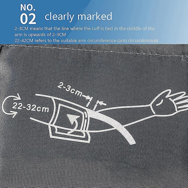 1 stk Professionel Bærbar 22-32 cm Arm Manschet Digitalt Blodtryksmåler Manschet