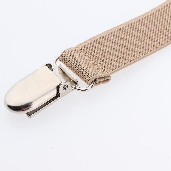 Hanske-klips i rustfritt stål med elastisk stropp for barn småbarn beige