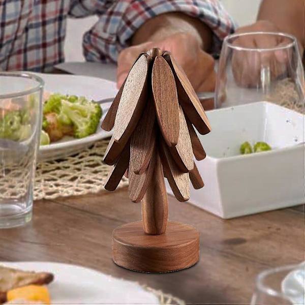 Træ Trivet | Træ Trivet Formet Som Et Træ | Trivet Til Varme Retter | Trivet Til Varme Retter Med Stativ | Træ Grydeholder Trivet