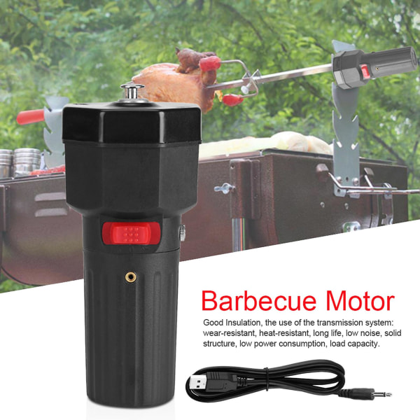 BBQ Grill Rotator Motor - Solid Construction med USB Boost Wire - 5V