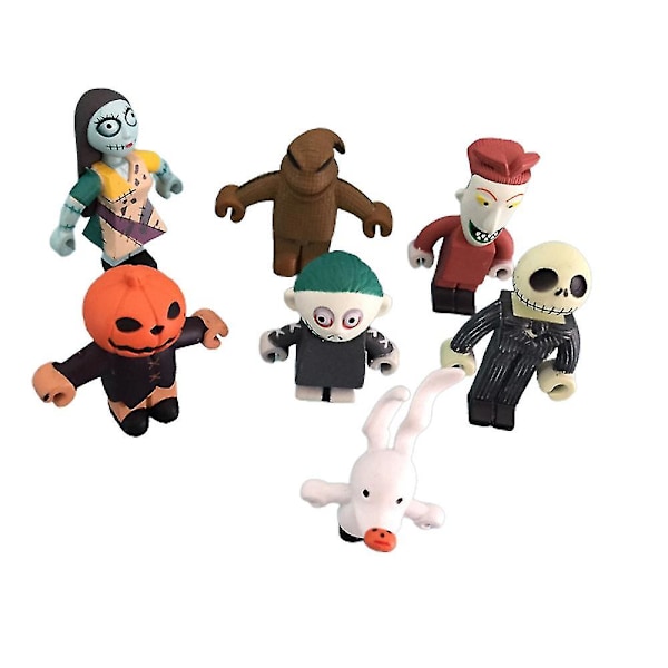 7 stk/sett The Nightmare Before Christmas Jack Skellington Figur Toy Dukke Dekor Ornamenter