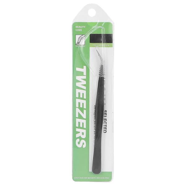 Professionelle Øjenvippe Pincetter Rustfrit Stål Vippe Extensions Podning Makeup Værktøjer Sort 12,5 cm / 4,9 tommer