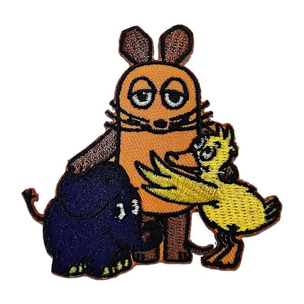 Patch / Strygemærke Forsendelse med Muse Trio Børn orange 6 x 6 cm cm Patch