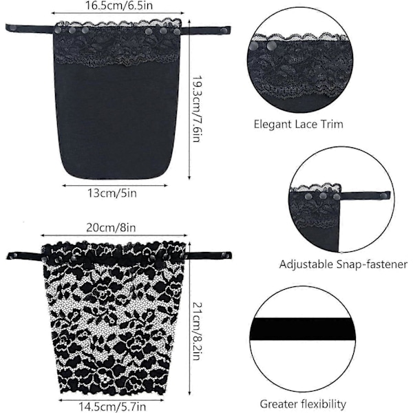 6 Stycken Spets Clip-on Mock Camisole BH-inlägg - Spetsinsynsskydd