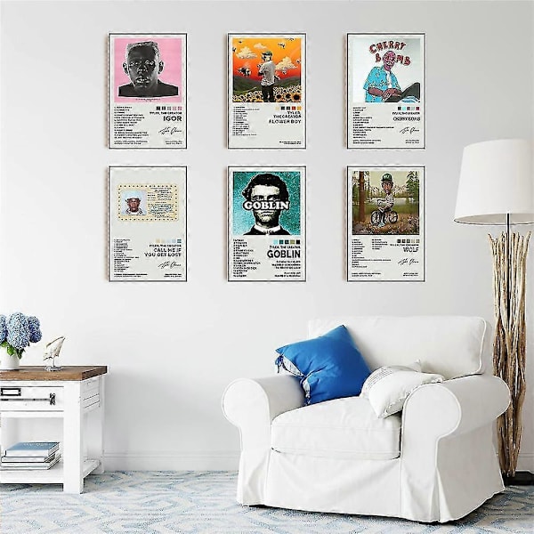 6 stk./sæt Tyler The Creator Album Cover Plakater Rapper Plakater Sæt Til Hjemmevæg Dekoration Gaver Uindrammet