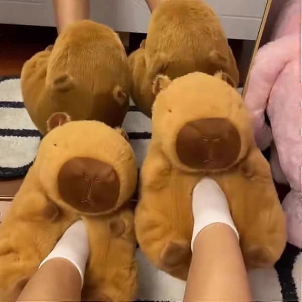 Capybara 3D Capybara Plys Karikatur Bomuldssko 35-44 størrelse