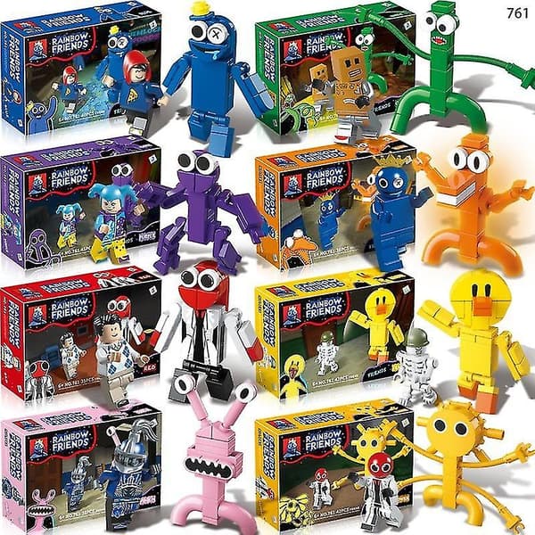 Roblox Rainbow Friends Døre Byggeklodser Figur Samlemodel Klodser Legetøj Børnegave