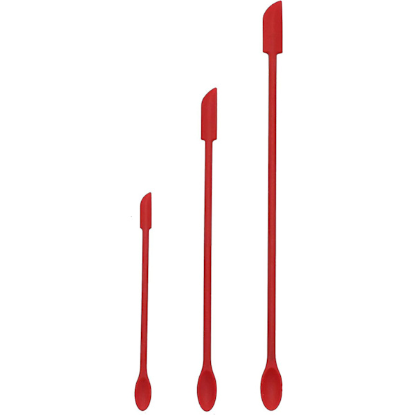 Mini Spatel  Liten Silikonspatel Makeup Spatel Tunn Spatel Set för Kök och Skönhet 3 Pack