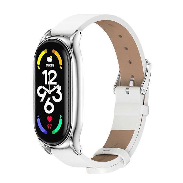 För Xiaomi Mi Band 7 / 7 NFC MIJOBS Plus Metallskal Mikrofiberläder Klockarmband