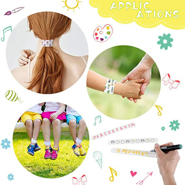 30 st/set Vita Slap Armband DIY Tomma Slap Band Bulk Plast Party