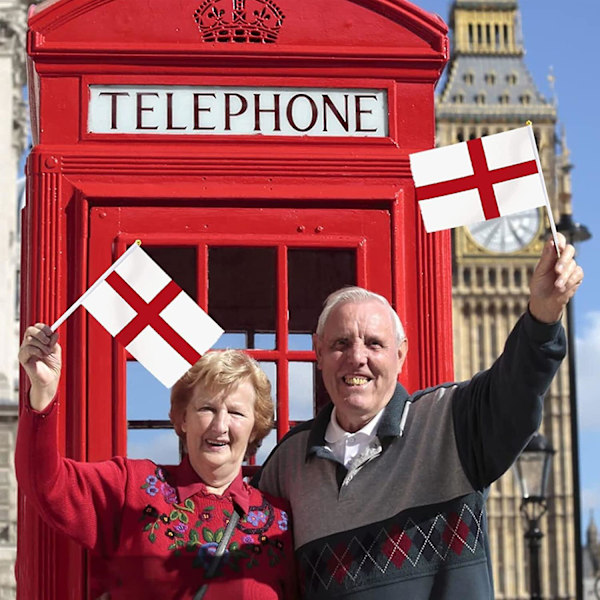 Crday St Georges Flagga På Pinnar, 10st Handhållna England Små Flaggor UK Flaggor På Pinnar Present