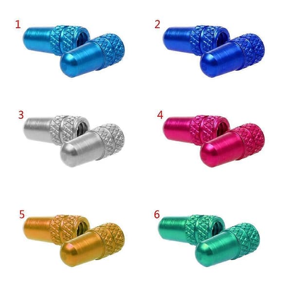 8x 2 st. Racercykel Aluminiumlegering Presta Ventilkapsel Blå/Silver/Rosa/Guld/Grön