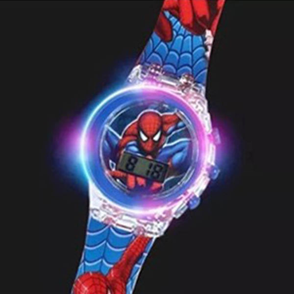 Spider-Man -kello Lapsille Pojille Spider-Man Urheilullinen Silikoninen Digitaalinen Rannekello