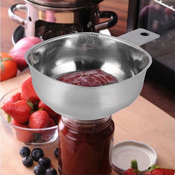 Topparna för matburkar Jam Jar Tratt Rostfritt Stål Kökstratt Rektangulär Metalltratt Bollburkstratt