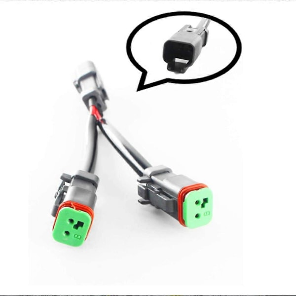 Y-formet ledninger Deutsch DT DTP 2-pins stikkontakt adapter for LED-lyskastere ombyggingskontakter ledninger