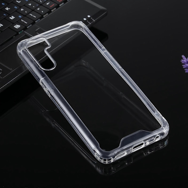 För OPPO A91 Fyrhörns Stötsäker Transparent TPU + PC Skyddsfodral