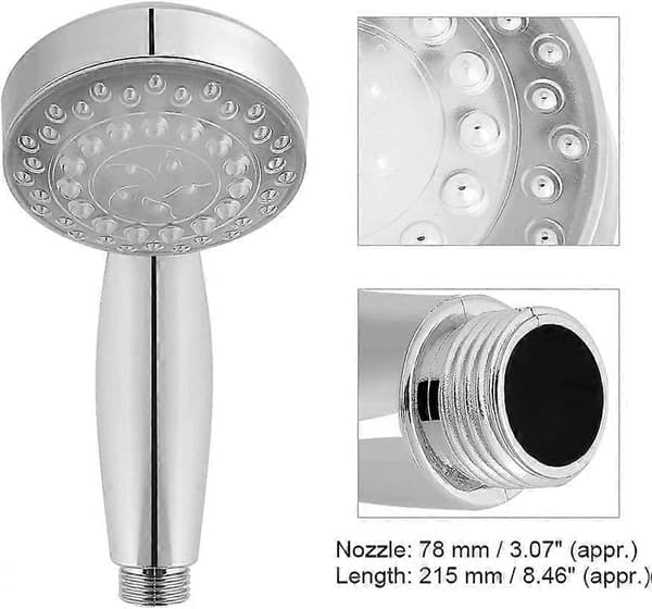 LED Bruseshowerhoved med 7 Farveskiftende Blå/Grøn/Rød Vandlys Glød Temperatursensor Økonomisk Håndbruser til Badeværelse