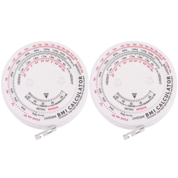 2pcs BMI Calculator Tape Baby BMI Health Calculator Body Waist Measuring Tape