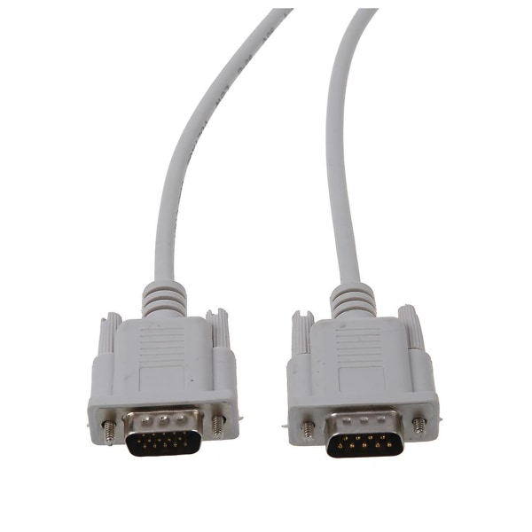 VGA DB15 hane till RS232 DB9 stift hane adapterkabel / videografisk förlängningskabel (vit, 1,5 m)