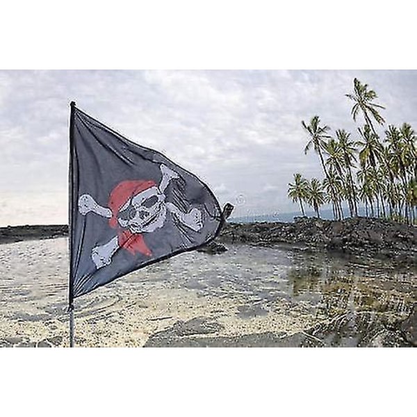 Piratflag til udendørs og piratfester (2 stk., sort + rød)