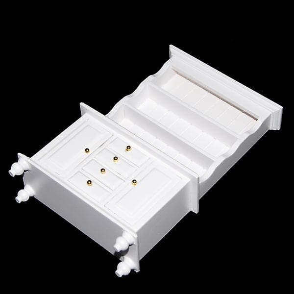 1/12 Dockhus Miniatyr Möbler Multifunktionell Träskåp Bokhylla