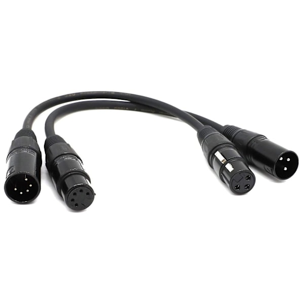 XLR Han 3-polet til XLR Hun 5-polet & XLR Hun 3-polet til XLR Han 5-polet Lydkabel, Til Mikrofon