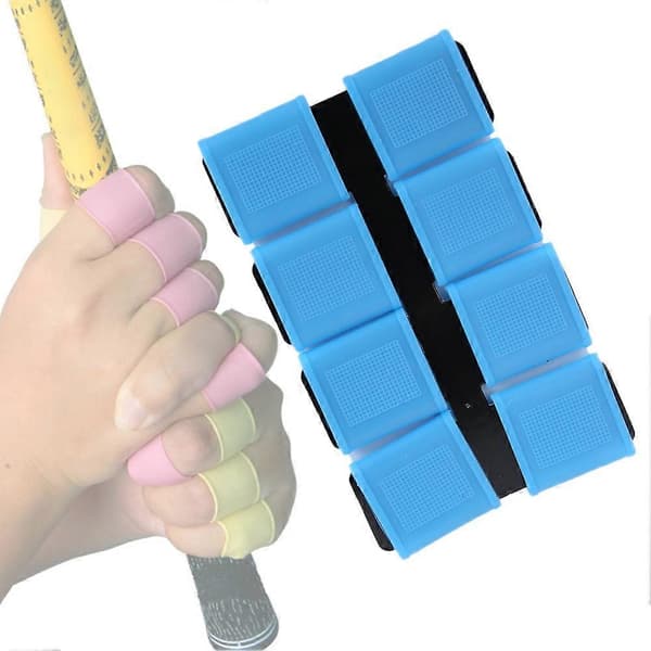 8 st Silikon Anti-halk Elasticitet Golfsvinggrepp Golf Fingerband Skydd Set (blå)