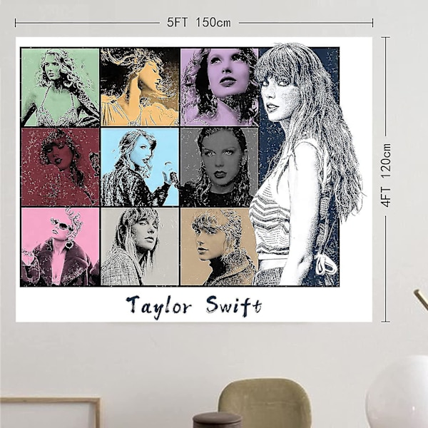 Taylor Tapestry Flagg for Soverom Swift, 120x150cm Musikkbilde Veggtepper Rom Hengende Poster Flagg Tapestry Gaver