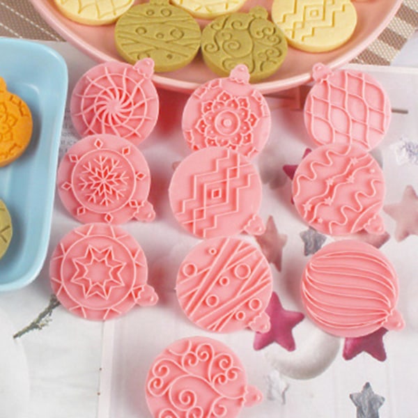 Julgranskulor Pepparkaksformar Diskmaskinsäker Press Fondant Kaktillverkare Form Köksbakverktyg