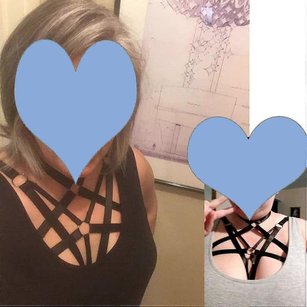 Dame Sele Elastisk Cupless Cage BH Hollow Out Strappy