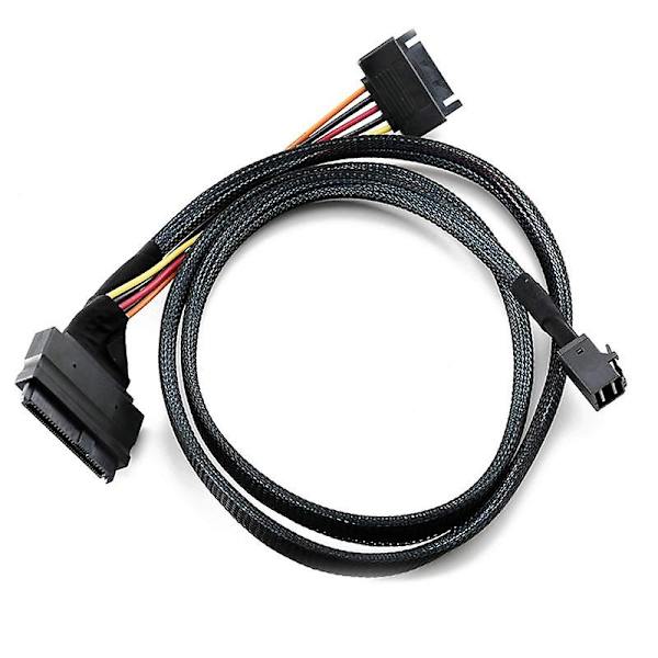 Inbyggd 12G Mini SAS HD till U.2 / SFF-8643 till SFF-8639-kabel 0,5 m med 15-stifts SATA-strömförsörjning, Su