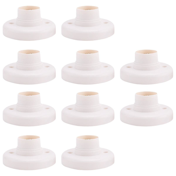 10 st E27 Plastskruv Lamphållare Rund Lamphållare Glödlampa Sockelhållare Adapter