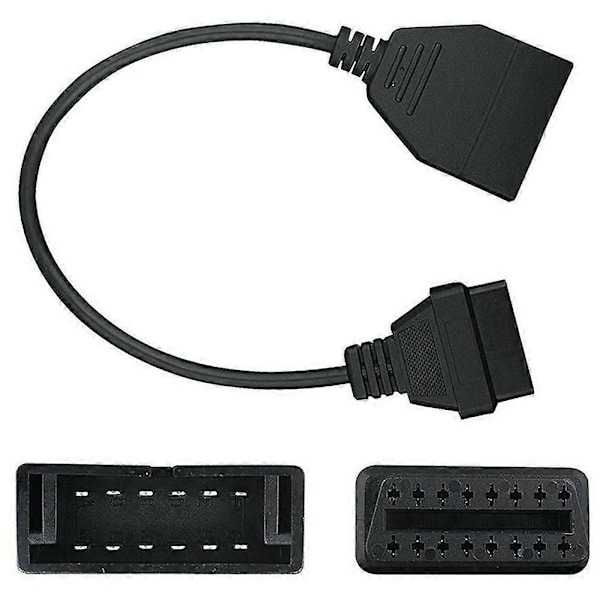 12-bens til 16-bens OBD2 Diagnostisk Konverter Adapterkabel Linjeforbindelse til GM
