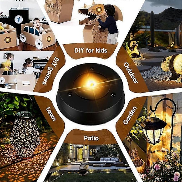 Ersättningsdelar för solcellslampor, 7 Lumen Varmvit LED Vattentät