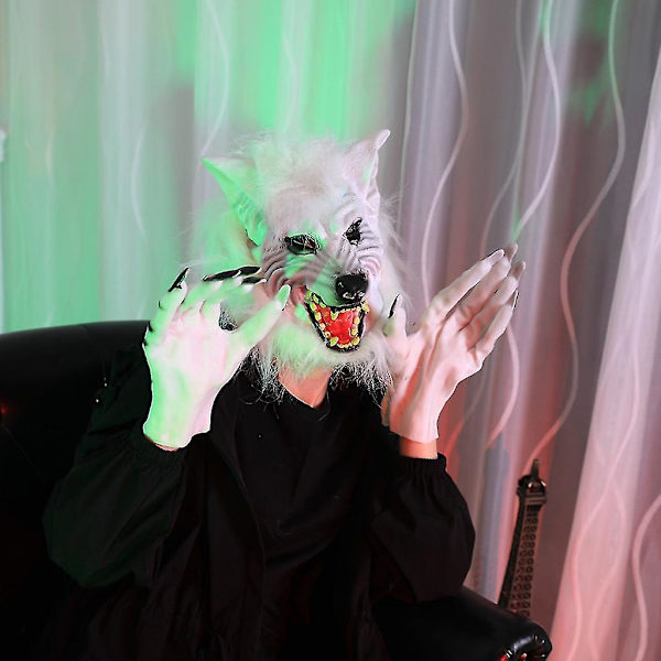 Party-asu Cosplay-naamio Wolf-kynnet Hanskat Kauhu Päänaamiosetti Halloween Werewolf-asu
