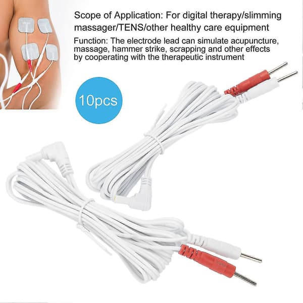 2-i-1 Stift Typ Kabel för TENS-enhet - 10st/påse, 1,8m, 2,35mm