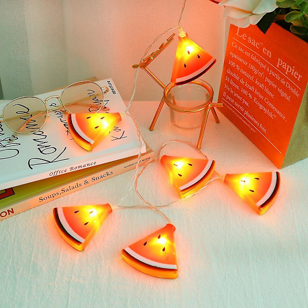 10LED Vandmelon Frugtformet Kobbertrådslys til Hjemfestdekoration