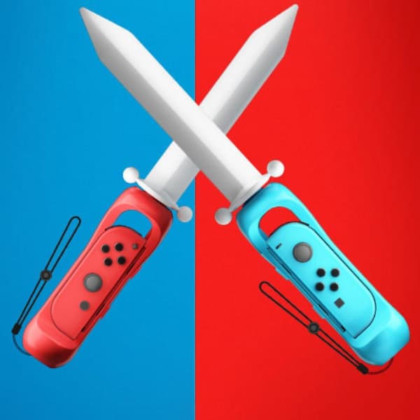 Veeki LED Lys-Sværd Greb til Nintendo Switch OLED Controller, Kompatibel med Switch Sports