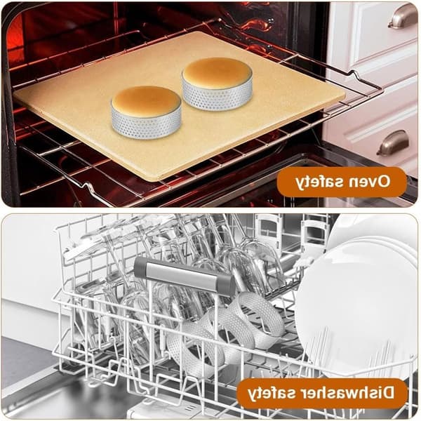 Sæt med 8 dessertringe 6 cm, runde mousseringe med huller, perfekte kageforme til kager og desserter, lavet af rustfrit stål