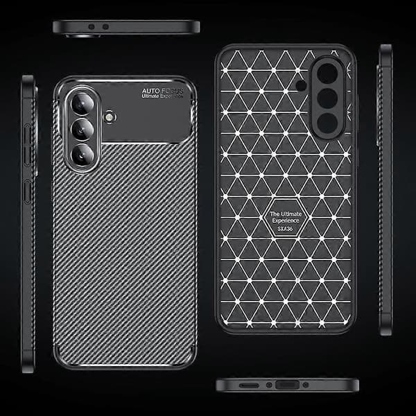För Samsung Galaxy A36 5G Kolfibertextur Stötsäkert TPU-telefonfodral