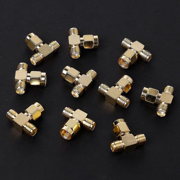 10 stk 3-vejs Splitter Sma Han til To Sma Hun Triple til T Rf Adapter Forbindelse