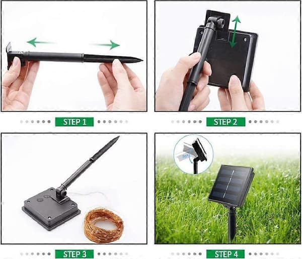 Julepynt 12M120LED Solcellelys Udendørs Have 8 Tilstande Solcellelysstreng 1STK