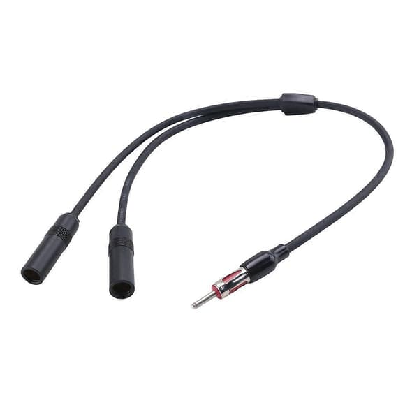 1 han til 2 hun Y bilstereo radioantenneadapter sort