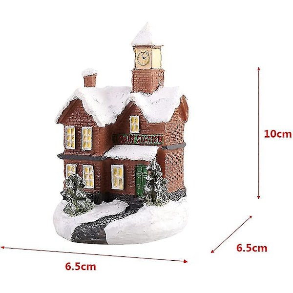 Miniatyr Retro med Belysning Julenlandsby Juledekorasjon Hy