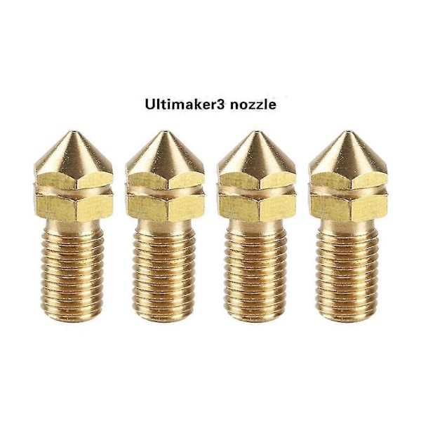 Ultimaker 3 3d-skrivarmässingsmunstycke ersättning 0,4 mm för Ultimaker 3 Um3 4 st