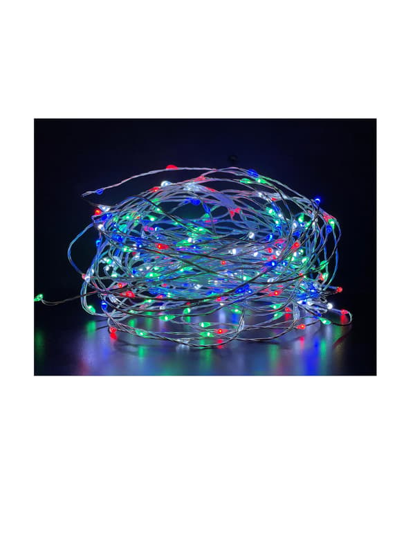 Multifarvet lyskæde 9m 180 LED