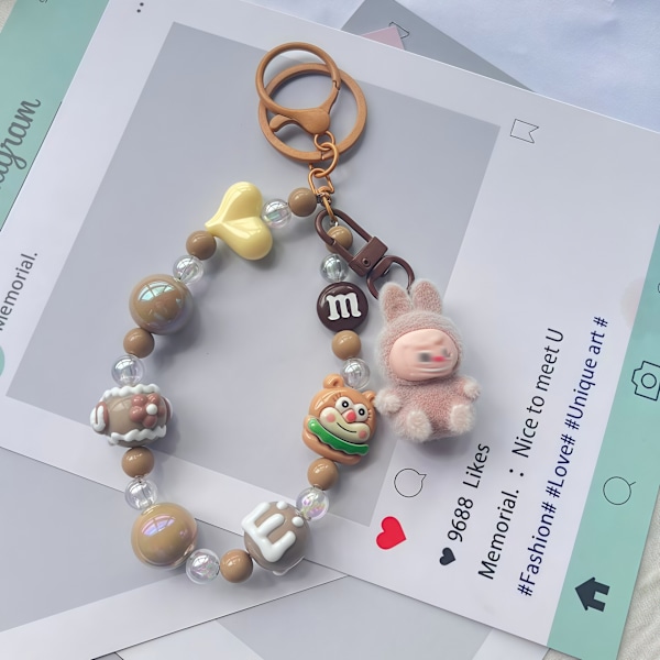 1-PACK POP MART Rabbids Monster Jännittävä Macaron Avaimenperälelu Charm