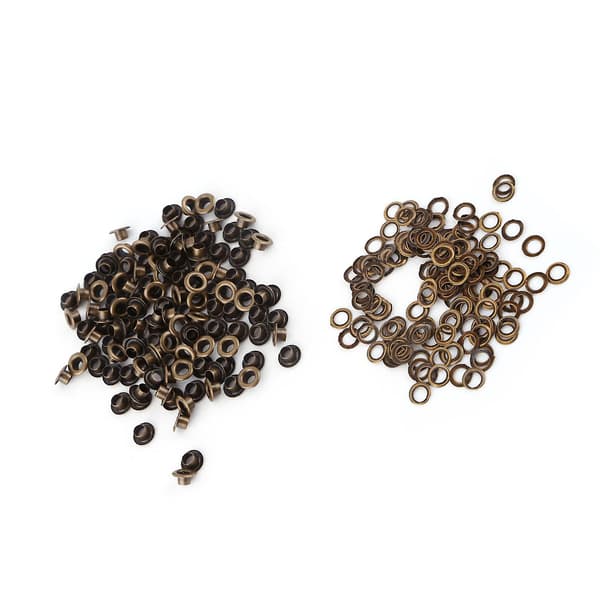 Öglor med bricka för skor, bälten, väskor, läder, 100-pack (innerdiameter 6 mm)